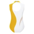 thumbnail image 2 of Doomiva Kids Girls Sparkle Sleeveless Color Block Gymnastics Leotard Ballet Skating Jumpsuit Bodysuit Activewear Yellow 4, 2 of 6