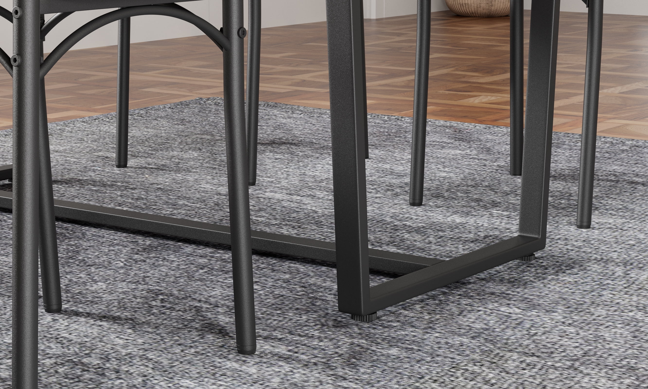 4-Piece Dining Table Set with 2 Chairs and Bench,Modern Kitchen Table Set for Breakfast,Small Space,Apartment,Gray