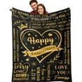 thumbnail image 1 of LHSHID Happy Anniversary Blanket Gifts Anniversary Romantic Gifts for Him/Her Gifts for Wife/Husband/Boyfriend/Girlfriend Anniversary Anniversary Wedding Gifts for Women/Men 30"x40", 1 of 7