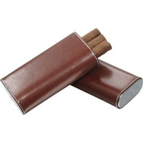 Visol  Lone Star Brown Leather Cigar Case - 3 Cigars