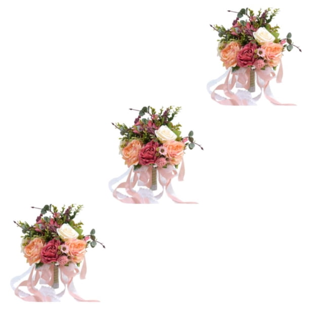 Ramo de flores artificiales Matsuzay Fiesta de boda banquete decoración para sala de estar Rosa