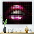 thumbnail image 2 of Designart ' Detail Of Pixellated Pink Woman Lips ' Modern Canvas Wall Art Print, 2 of 4