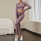 thumbnail image 1 of Traje de yoga sin costuras para mujer, pantalones de yoga de cintura alta que absorben el sudor y levantan la cadera, traje deportivo ajustado de manga larga para mujer, 1 of 6
