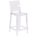thumbnail image 1 of Ghost Counter Stool with Square Back in Transparent Crystal, 1 of 9