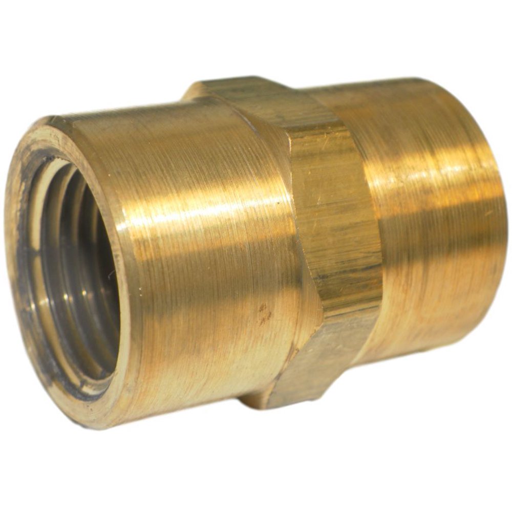 Big A 320380 Brass Fitting, Hex Coupling, 1/2" NPTF Female x 1/2" NPTF