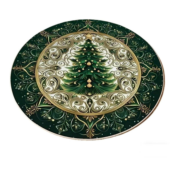 Alfombras de baño, alfombras para sala de estar, alfombra de área, alfombra de baño, alfombra redonda navideña, alfombra festiva para sala de estar, alfombra decorativa de terciopelo de cristal para s
