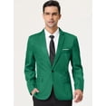 thumbnail image 2 of Blazer de hombre Slim Fit Blazer de un solo botón Traje de baile de graduación Abrigo deportivo Verde XL, 2 of 6