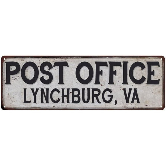 Lynchburg, Va Post Office Metal Sign Vintage 6x18 106180011412