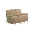 thumbnail image 2 of Easy-Going Stretch Loveseat Recliner Sofa Slipcover with Pocket Couch Cover for 2 Cushion Couch, Chocolate (Loveseat not included), 2 of 7