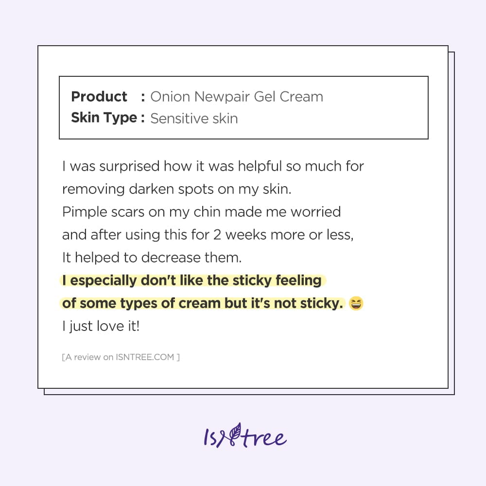 Isntree Onion Newpair Gel Cream Calming Face Moisturizer, 50ml / 1.69 fl. oz.