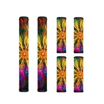 Xoenoiee Refrigerator Door Handle Gloves Set of 6 Washable Neoprene Kitchen Appliance Covers Fridge Dishwasher Oven Protective Decor Keep Off Oil Fingerprints Food Stains, Psychedelic Floral