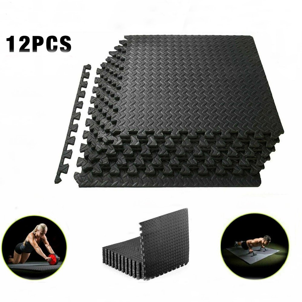 12Pcs Thick EVA Foam Exercise Mat with Interlocking Mat for MMA