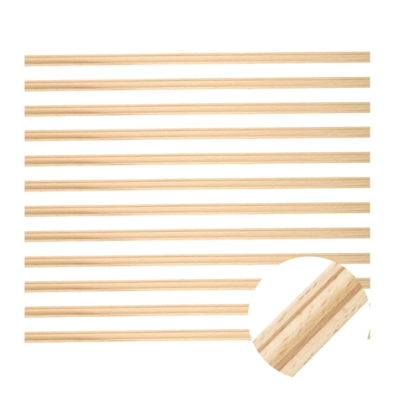 12 Pack 15.75" Decorative Wood Trim, Unfinished 3D Wooden Furniture Molding Trim for DIY Craft, Home Wall Cabinet Shelf Window Door (Triangle, 8mm)