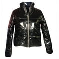 thumbnail image 5 of Abcnature Women Long Sleeve Glossy Leather Bread Down Jacket Zipper Pockets Coat Black XL, 5 of 6