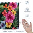 thumbnail image 4 of Colorful Althea Shower Curtain for Bathroom, Watercolor Flowers Waterproof Cloth Fabric Bathroom Accessories Set with 12 Rust Proof Plastic Hooks, 48"x72", 4 of 9