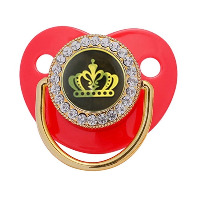 Fiudx Chupete para Bebé, Corte de Silicona Seguro, Diseño Ergonómico, Chupete con Brillantes, Ideal para La Lactancia o Como Regalo, Regalo para Baby Shower, Accesorio de Bautizo de Lujo.