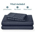thumbnail image 5 of Bare Home Ultra-Soft Sheet Set - Premium 1800 Collection - Deep Pockets - 4-Pieces - California King, Pinstripe - Midnight/White, 5 of 7