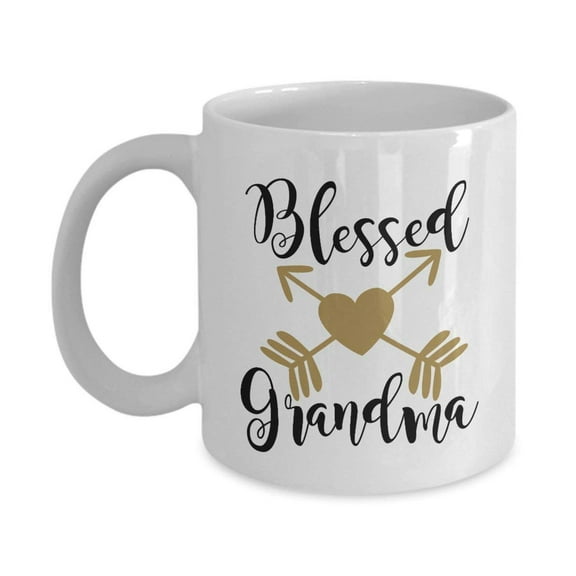 Blessed Grandma Coffee & Tea Gift Mug Cup For A New Grandmother, Nana, Gigi, Grumpy, Grammy Or Grammie