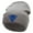 Grey, variant on Wolf Embroidered 12 inch Acrylic Cuffed Long Beanie - Black OSFM
