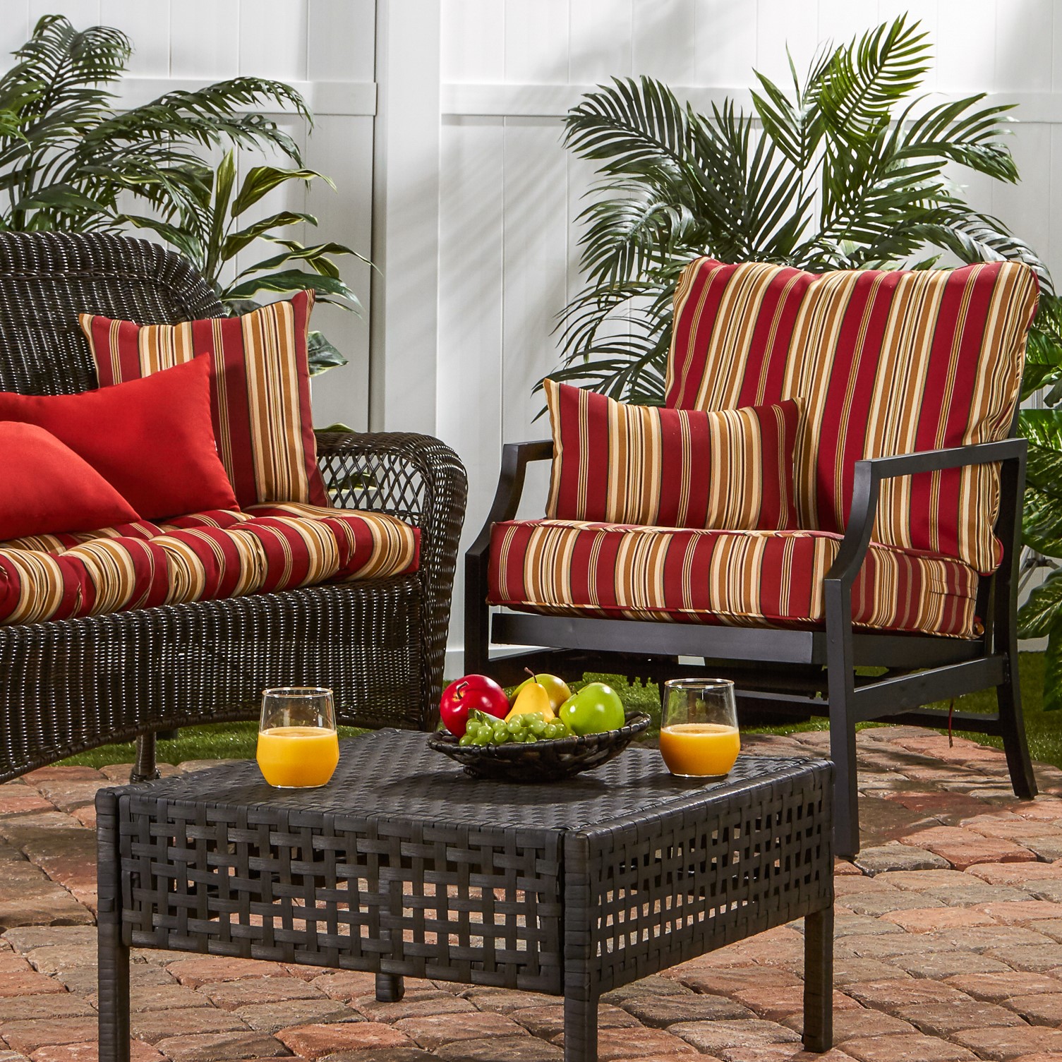 Roma Stripe Outdoor 2-pc Deep Seat Cushion Set