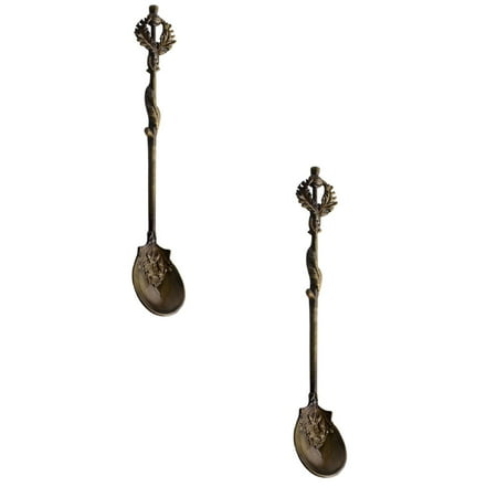 

iOPQO 2PCS Kitchen Gadgets Spoons Vintage Royal Palace Carved Tea Coffee Ice Cream Dessert Scoop Spoon C Tools