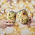 thumbnail image 2 of 12oz Stemless Wine Tumblers Sunflower Vacuum Insulated Stainless Steel Travel Tumbler Cups Mug with Lid and Straw for Champaign,Cocktail,Beer with Cleaning Brush, 2 of 5