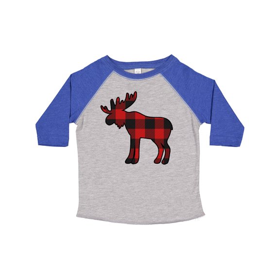 Inktastic Moose Silhouette Plaid Boys or Girls Toddler T-Shirt