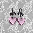 thumbnail image 6 of Gothic Inspired Heart And Bowknot Earrings Alloy Jewelry Elegant Design Accessories For Parties Dates Everyday Use, 6 of 8