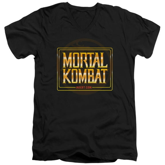 Mortal Kombat Klassic - Insert Coin - Slim Fit V Neck Shirt - XX-Large