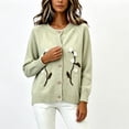 thumbnail image 4 of Women's Floral Embroidered Cardigan Button Down Crew Neck Long Sleeve Casual Sweater, 4 of 5