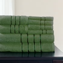 Lavish Home 8-Piece 100% Cotton Complete Plush Bath Towel Set (Green)