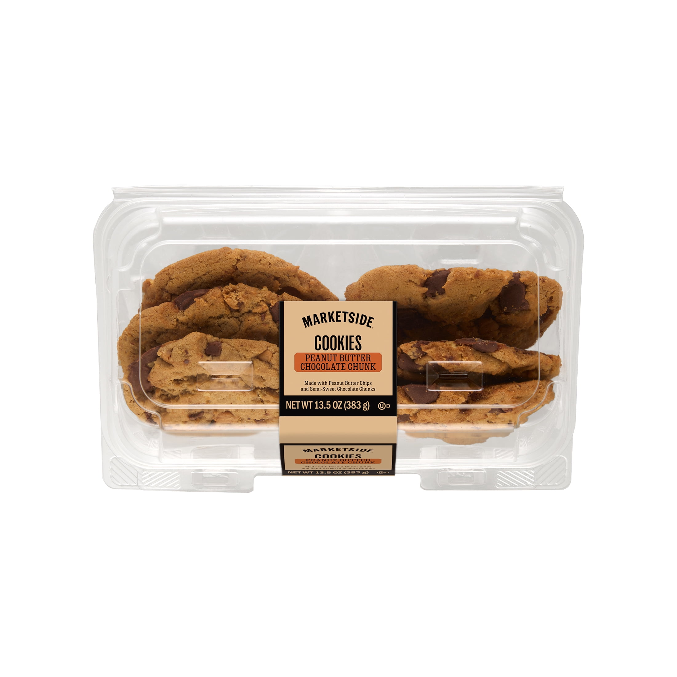 Marketside Decadent Peanut Butter Chocolate Chunk Baked Cookies, 13.5 oz, 6 Count