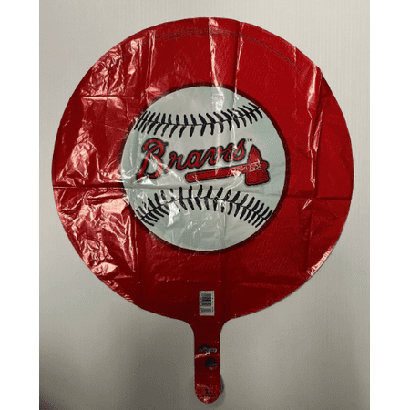 18" ATLANTA BRAVES Baseball BALLOON • Party Supplies Decorations Foil Mylar Balloon