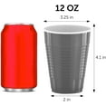 thumbnail image 2 of DecorRack 120 Count Silver Disposable Plastic Cups, 12 fl oz Party Drinking Cups, Recyclable & Durable, Silver (Pack of 120), 2 of 6