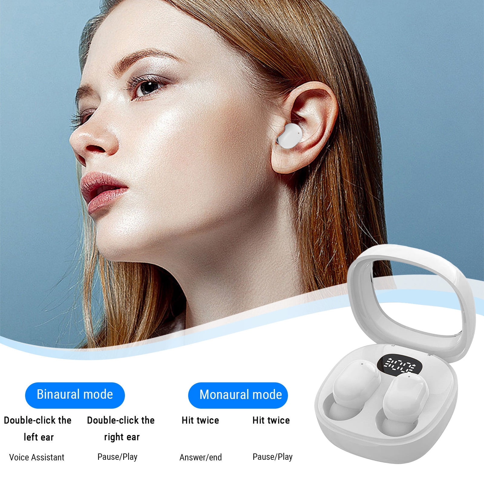 Wireless Earbuds Bluetooth Headphones E10 in-ear earphones Mini Invisible Ultra-small Ultra-long Life Noise Cancelling Earphones With Charging Case