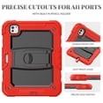 thumbnail image 7 of FJLBDE Case for iPad Pro 11 Inch (M4 2024/M5 2025), Rugged Shockproof Tablet Cases Cover with Kickstand Shoulder Strap, Red, 7 of 7