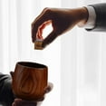 thumbnail image 1 of Vaso de madera de 300 ml con fondo plano y asador de carbón | Diseño amplio para café, té y cócteles | Madera natural | Uso en interiores y exteriores, 1 of 4