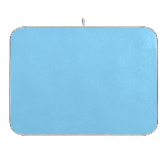 Sky Blue Dish Drying Mat 16x18 Absorbent Microfiber Draining Rack Pad for Kitchen Counter Sink