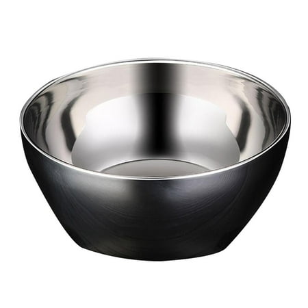 

1Pc Stainless Steel Salad Bowl Double Insulation Bowl Soup Bowl (Silver)