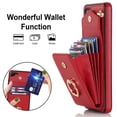 thumbnail image 5 of For Samsung Galxy S22 Ultra Phone Case，Shockproof Luxury Leather Wallet Card Slot Ring Case，Card Stand Case Cover With Strap, 5 of 5