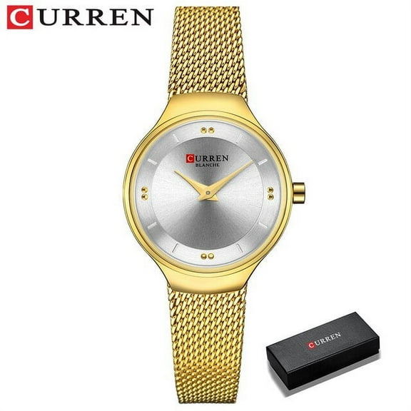 Elegant Women Watches Curren Fashion Quartz Stainless Steel Mesh Watch Female Simple Wristwatch For Ladies Clock Reloj Mujer - Quartz Wristwatches