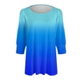 thumbnail image 5 of Godom Womens Tops 3/4 Sleeve with Buttons Dressy Casual Blouses Summer Outfits Beach Vacation Plus Size Spring Clothes, 5 of 5