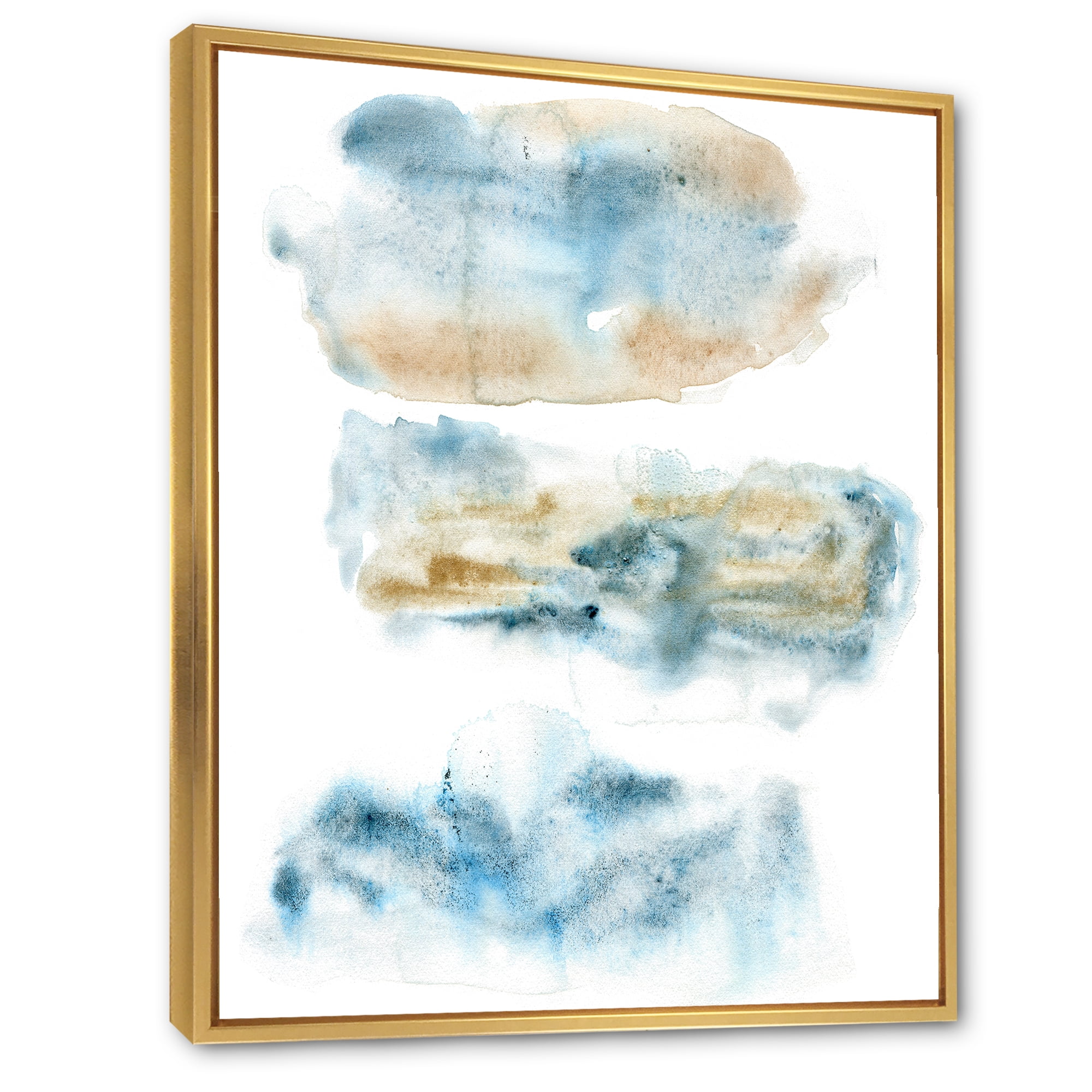 Designart 'Abstract Of Clouds Dark Blue Colored II' Modern Framed Canvas Wall Art Print