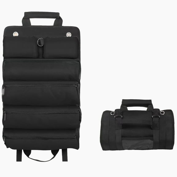 Roll-Up Tool Bag for Electricians & Carpenters - 19.5x13in Portable Organizer with Pockets, Fits Wrenches, Pliers, Screwdrivers