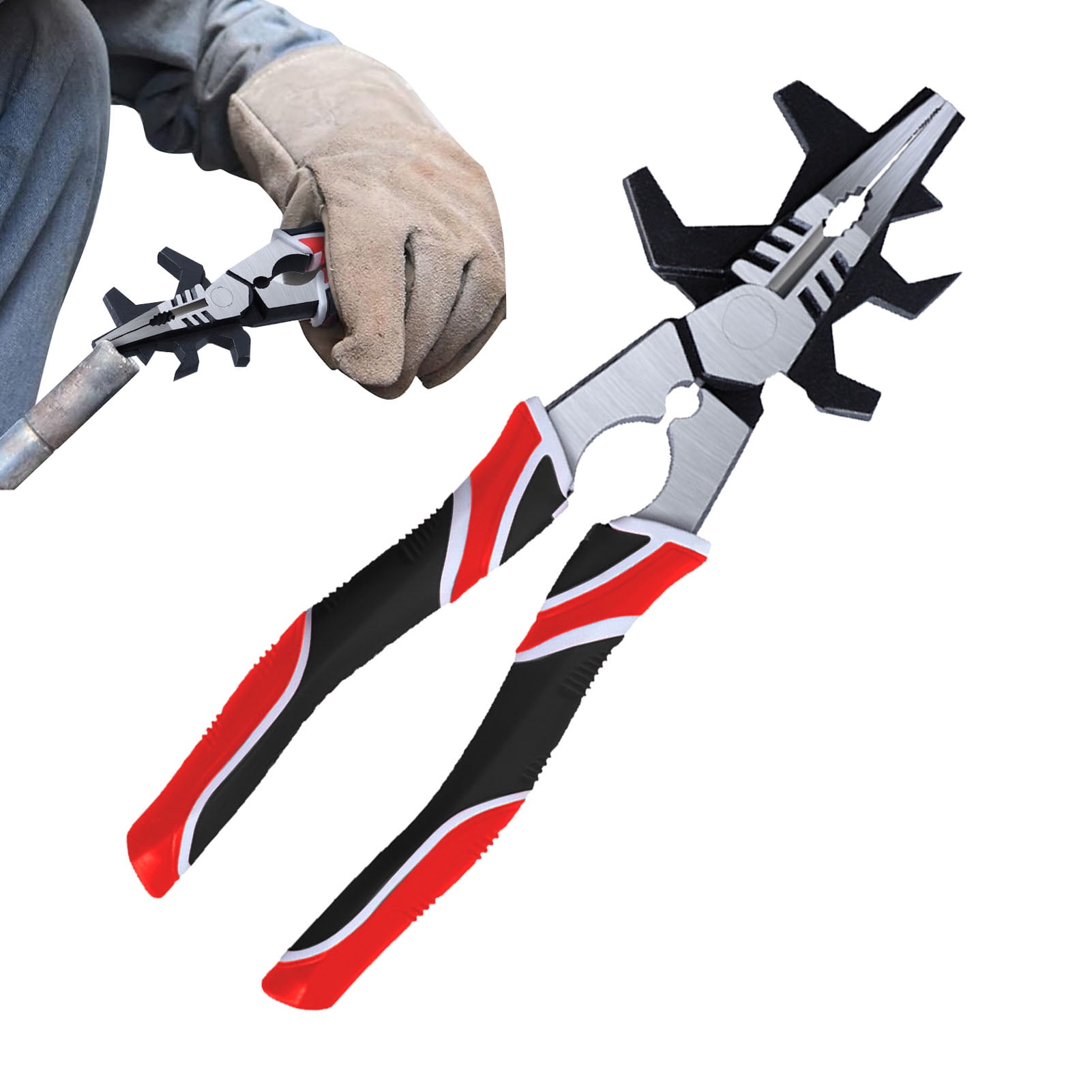 Welding Pliers, 8 Inch High Carbon Steel Welding Pliers For Electrical, Anti Rust Multi Functional Non slip Comfort Handles Wire Cutter Pliers For Electrical, Mechanical