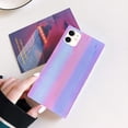 thumbnail image 2 of Compatible avec Étui iPhone, Étui Carrée Colorée Scintillante Arc-en-Ciel en Silicone Souple Protectrice Antichoc Mode Design Irisé pour Filles Femmes (iPhone 12mini, Violet), 2 of 7