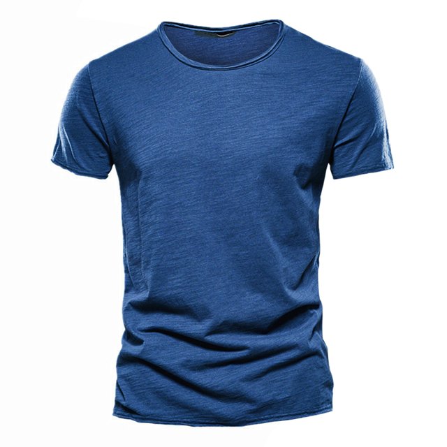Prolriy Chemises pour Hommes, T-Shirt à Manches Courtes en Coton pour Hommes, Haut Confortable, Chemises pour Hommes Bleu Foncé m