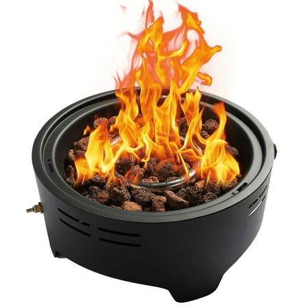 15'' Propane Tabletop Gas Fire pit, Smokeless Gas Firepit, 40000 BTU Round fire Pit for Patio Backyard Camping