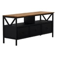 thumbnail image 1 of 60" Distressed 3-Drawer Solid Wood TV Console - Reclaimed Barnwood / Black, 1 of 6