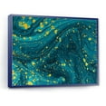 thumbnail image 3 of Designart 'Golden Glitter With Dark Blue Marble' Modern Framed Canvas Wall Art Print, 3 of 4